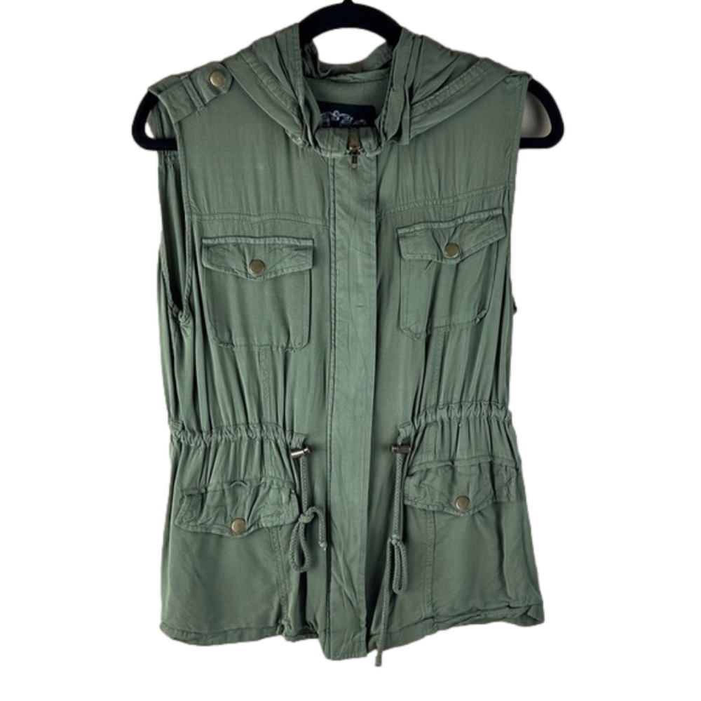 Chocolate Green Utility Hooded Vest